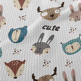 Happy Forest Animals Birdseye Piqué