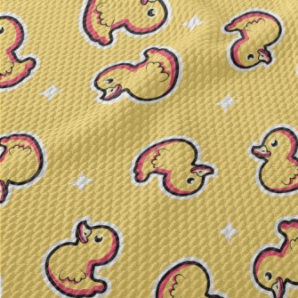 Yellow Duck Toy Birdseye Piqué