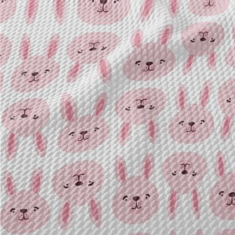 Pink Bunny Head Birdseye Piqué