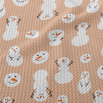 Winter Snowman Doodle Birdseye Piqué