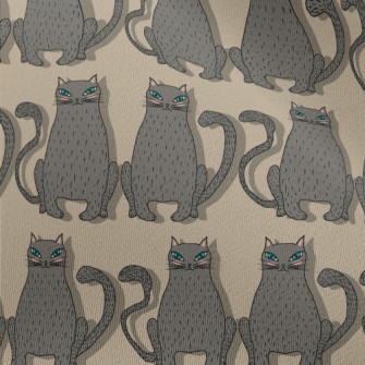 Hand Drawn Blue Eyed Cat Chiffon