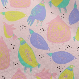 Funny Hand Drawn Bird Chiffon