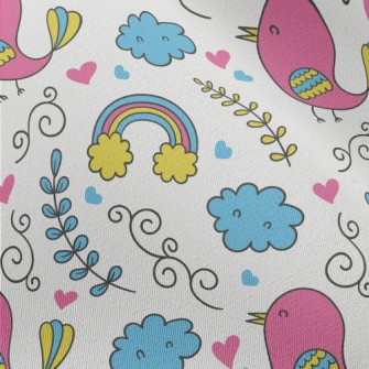 Colorful Graffiti Bird Chiffon
