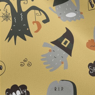 Cute Ghost And Tombstone Chiffon