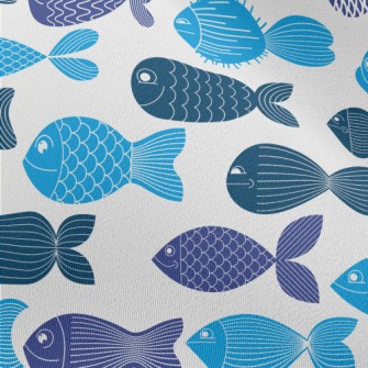 Cartoon Fish Pattern Chiffon