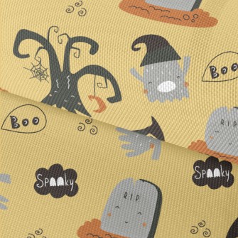 Cute Ghost And Tombstone Waterproof Oxford