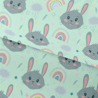 Cute Smiling Rabbit Waterproof Oxford