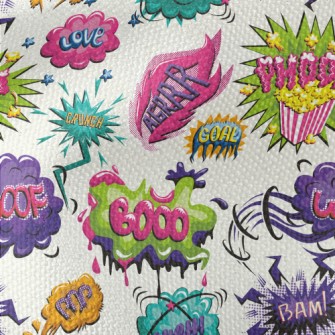 American Comic Text Waterproof Canvas