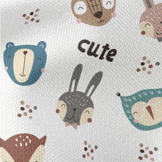 Happy Forest Animals Waterproof Canvas