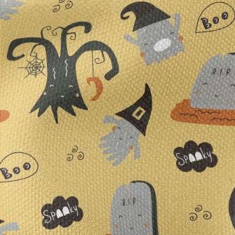 Cute Ghost And Tombstone Waterproof Canvas