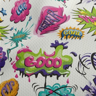 American Comic Text Athletic Mesh Flat Back