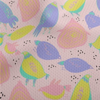 Funny Hand Drawn Bird Athletic Mesh Flat Back