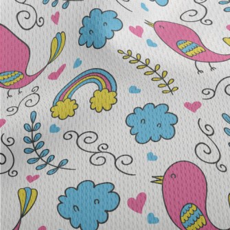 Colorful Graffiti Bird Athletic Mesh Flat Back