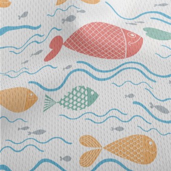 Colorful Fish Swimming Athletic Mesh Flat Back