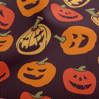 Halloween Pumpkin Decoration Athletic Mesh Flat Back