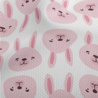 Pink Bunny Head Athletic Mesh Flat Back