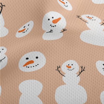 Winter Snowman Doodle Athletic Mesh Flat Back