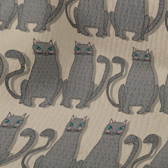 Hand Drawn Blue Eyed Cat Terry