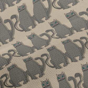 Hand Drawn Blue Eyed Cat Performance Linen