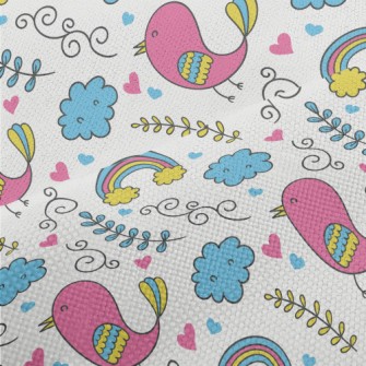 Colorful Graffiti Bird Performance Linen