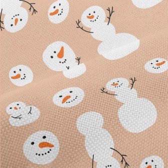 Winter Snowman Doodle Performance Linen