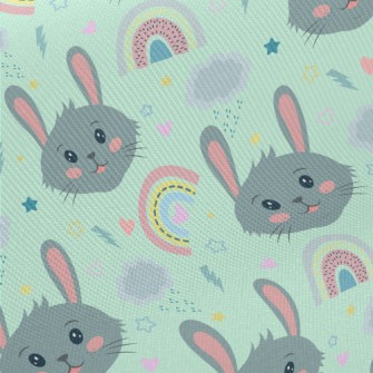Cute Smiling Rabbit Twill