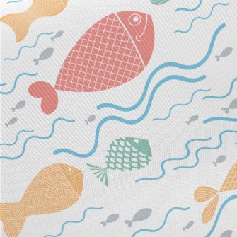 Colorful Fish Swimming Twill