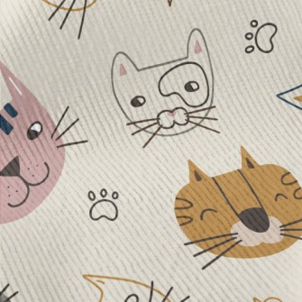 Smiley Cat Doodle Standard Corduroy