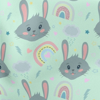 Cute Smiling Rabbit Stretch Ponte