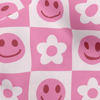 Friendly Smiles And Flowers Micro Fleece