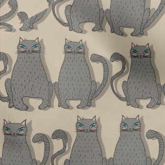 Hand Drawn Blue Eyed Cat Micro Fleece