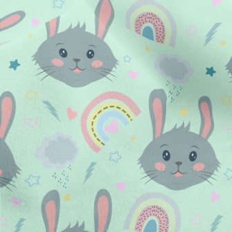 Cute Smiling Rabbit Micro Fleece