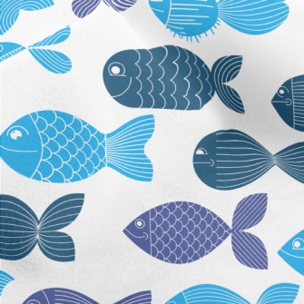 Cartoon Fish Pattern Micro Fleece