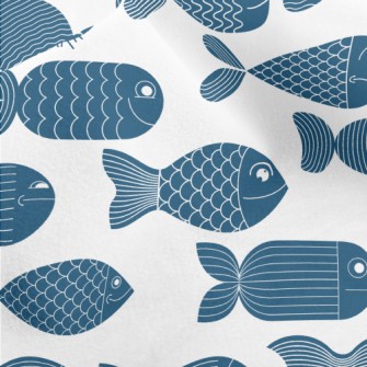 Deep Sea Fish Pattern Micro Fleece
