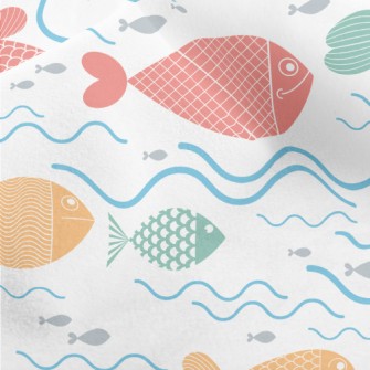 Colorful Fish Swimming Micro Fleece