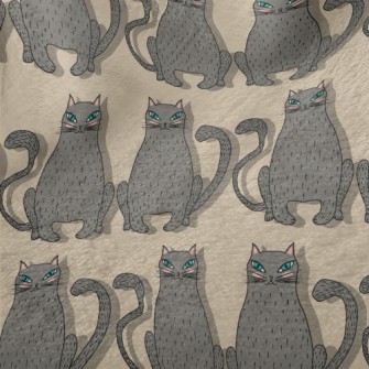 Hand Drawn Blue Eyed Cat Minky