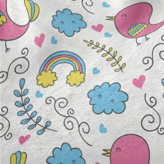 Colorful Graffiti Bird Minky