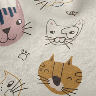 Smiley Cat Doodle Minky