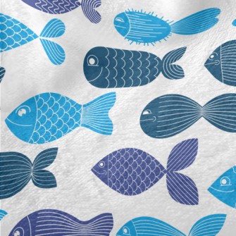 Cartoon Fish Pattern Minky