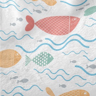 Colorful Fish Swimming Minky