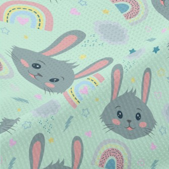 Cute Smiling Rabbit Piqué