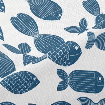 Deep Sea Fish Pattern Piqué