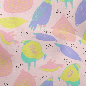 Funny Hand Drawn Bird Lightweight Performance Linen