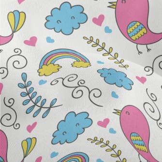 Colorful Graffiti Bird Lightweight Performance Linen