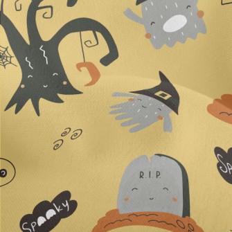 Cute Ghost And Tombstone Lightweight Performance Linen