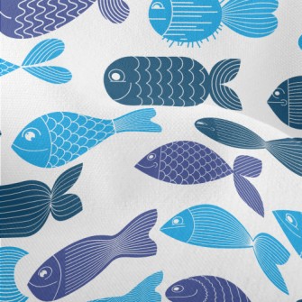 Cartoon Fish Pattern Lightweight Performance Linen