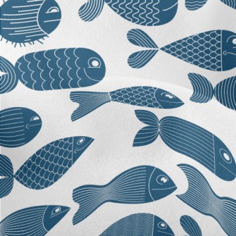Deep Sea Fish Pattern Lightweight Performance Linen