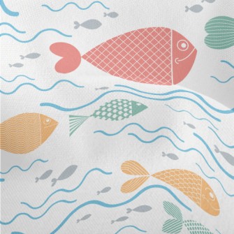 Colorful Fish Swimming Lightweight Performance Linen