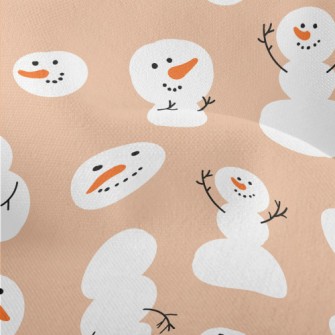 Winter Snowman Doodle Lightweight Performance Linen