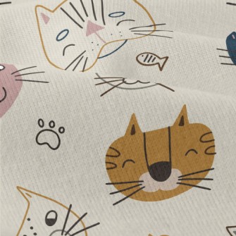 Smiley Cat Doodle Modern Jersey